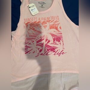 Salt Life Pink Ombre Palm Tree Tank Top